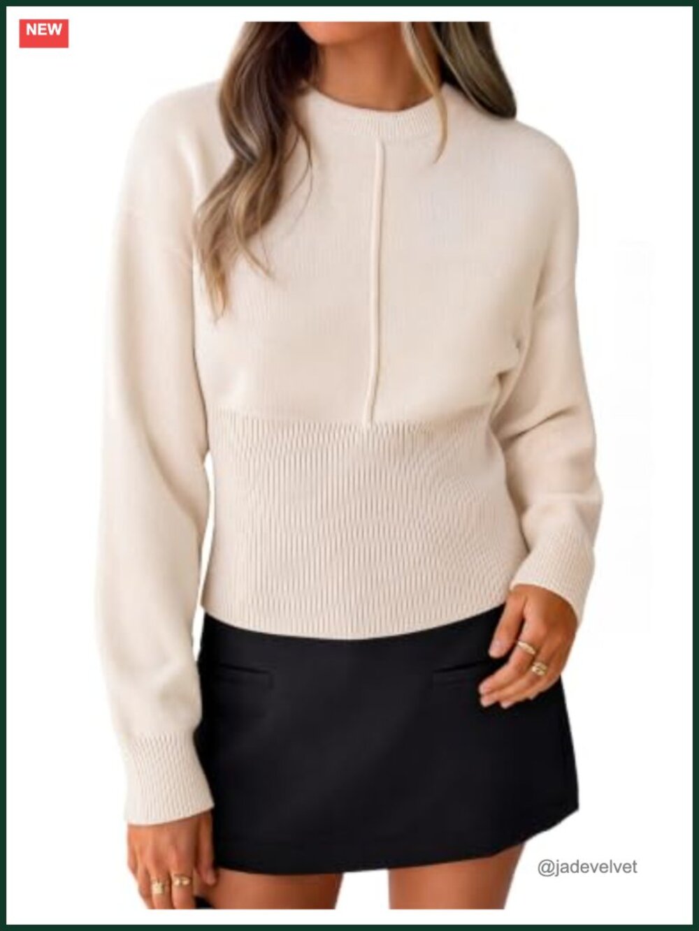 Women's Ribbed Knit Cinched Waist Pullover Sweater Crewneck Long Sleeve Fall